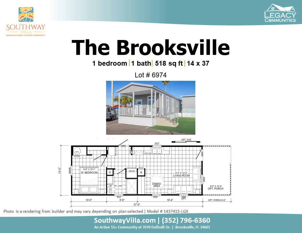 Brooksville Hor Floorplan Lot 6974