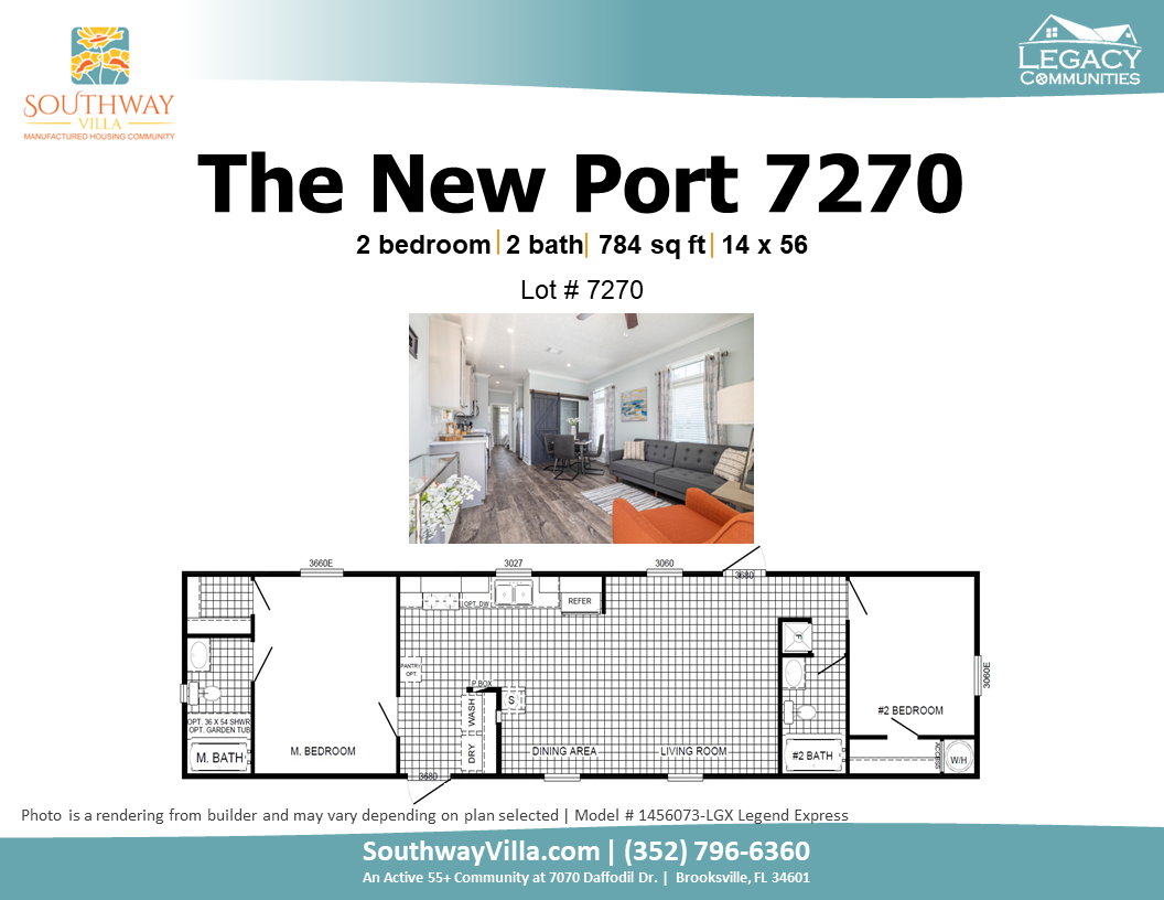 New Port 7270 Hor Floorplan Lot # 7270