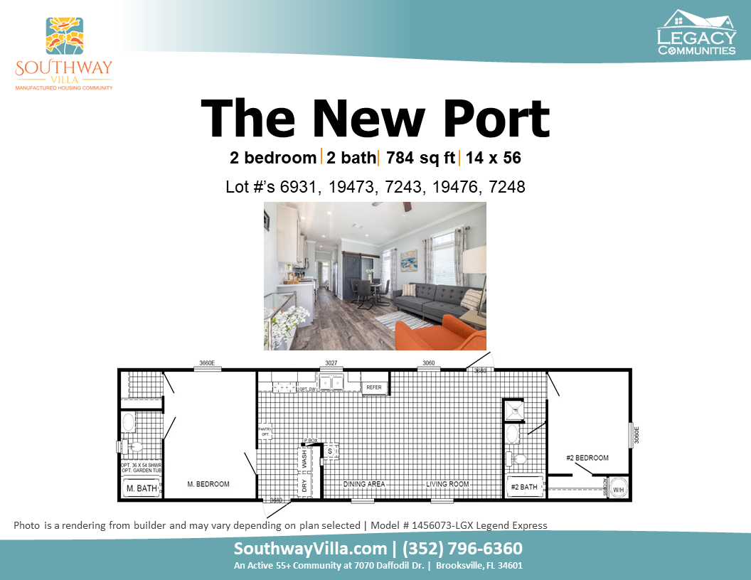 New Port Hor Floorplan Lot #’s 6931, 19473, 7243, 19476, 7248